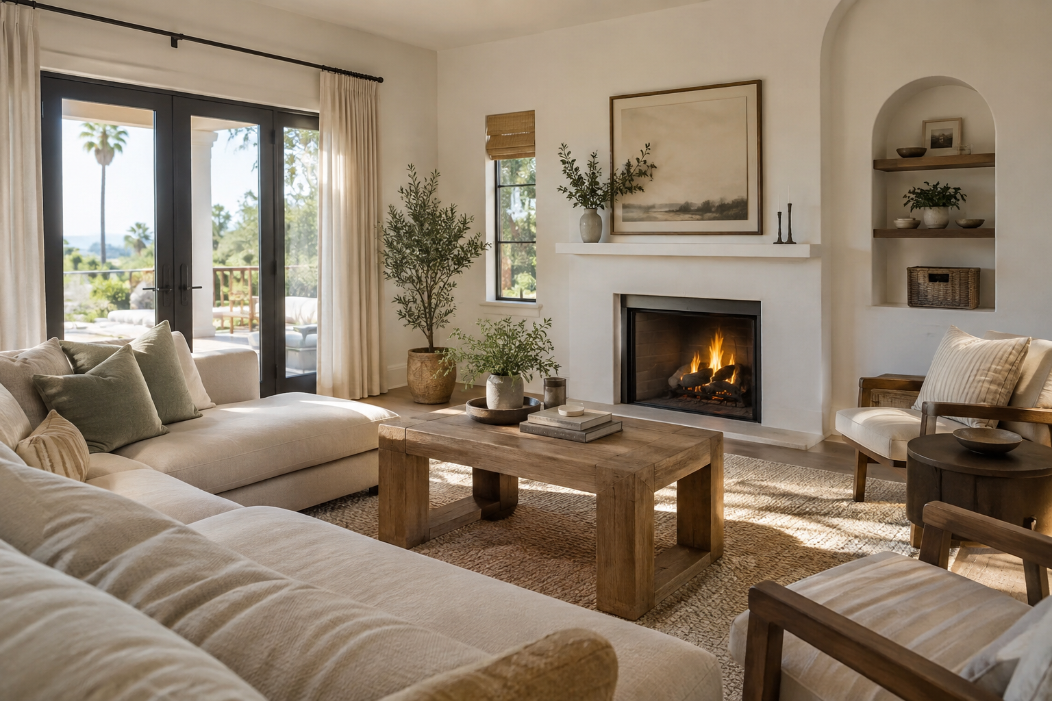 A cozy living room, illustrative